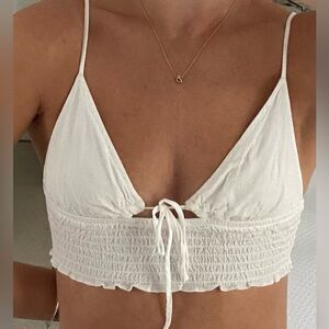 Garage White Crop Top